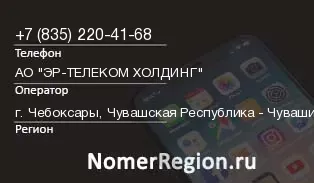 Кто звонил с 8352204168 - регион и оператор